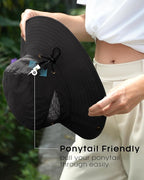 FURTALK Womens Sun Hat with Ponytail Hole Beach Hiking Summer Wide Brim UPF 80+ - Image 3