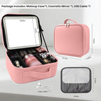 Travel Makeup Bag with LED Mirror Makeup Case with Light Up Mirror Portable - Image 8