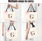 Vavabox Tote Bag, A-Z Initial Monogrammed Waterproof Tote Bag, Bridesmaid Gifts - Image 4