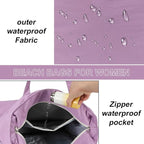 LEDAOU Beach Bag Waterproof Sandproof Women Tote Bag Pool Bag - Image 6