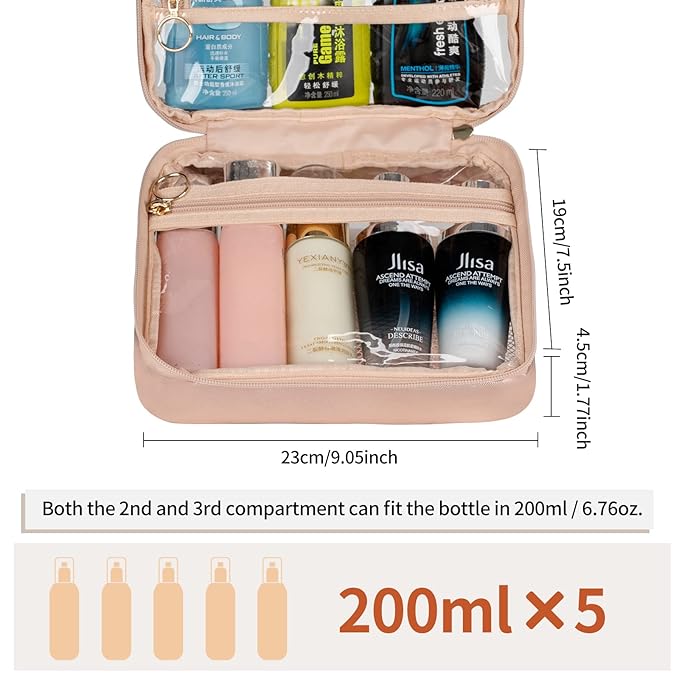 CUBETASTIC Toiletry Bag for Women, Portable Makeup Bag Transparent Cosmetic Case - Image 3