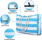 Becokan Beach Bags for Women Large Waterproof Beach Tote Bag Zipper Beach Bags - Image 2