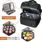 OPUX Lunch Box For Men Women, Insulated Large Double Decker Lunch Bag, Charcoal - Image 7