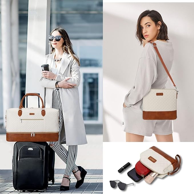 Weekender Bag for Women, Travel Duffel Bag Carry On Overnight Bag - Image 2
