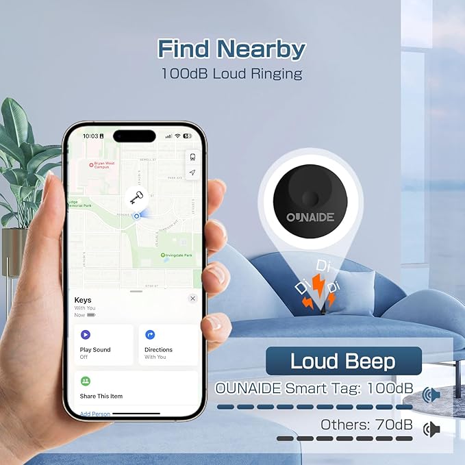 Air-Tags-2 Pack, Smart Air Tracker Tag, Waterproof Key Finder Tracking Device - Image 3