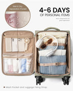 LOVEVOOK Carry On Luggage 22x14x9 Airline Approved, 22 Inch Softside Suitcases - Image 4