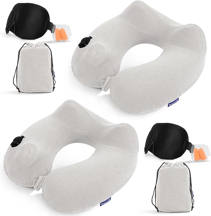 2 Pack Inflatable Travel Neck Pillows by Glyzia