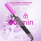 DAN Technology 500 hot Comb Electric for Wigs, Diamond Heating Comb, 60 Min Auto-Off & 7 Temperatures Adjustable Purple hot Comb, Professional Pressing Combs for Black Hair