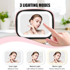 Relavel Mini Makeup Bag with Led Mirror, Small Cosmetic Bag with 3 Light Modes - Image 4