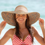 DRESHOW Beach Hats for Women Big Straw Wide Brim Summer Hat Floppy Foldable - Image 4