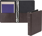 Samsill Vintage Leather Mini 3 Ring Binder 1 Inch Round Ring, 5.5 x 8.5 Inch by Samsill