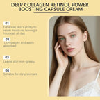 Capsule Cream, Deep Collagen Retinol Power Boosting Cream, Anti-Aging, Firms, Evens Skin Tone, Hydrate Skin, Lightweight Daily, 1.76 Oz