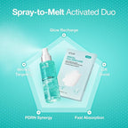 Anua PDRN Collagen Glass Skin Trio, PDRN Salmon DNA Serum Spray, Collagen Patch Facial Fine Line & Cream, Complete Glow Routine, Face Mist with Special Patch Duo, Korean Skincare Set