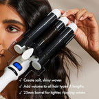 BONDIBOOST Wave Wand Hair Curling Iron Wand [25 mm], 1 Inch Ceramic Tourmaline Triple Extra Large Barrels + Long Lasting, Natural Looking Waves + Instant Heat Up for Fast Styling