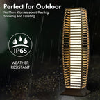 Grand patio Outdoor Floor Lamp Solar Powered Lantern Waterproof Wicker Boho - Image 5