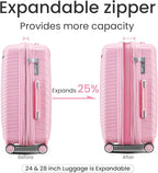 Campfun Luggage 4 Piece Sets, Expandable Carry On Luggage Set Hardshell PP - Image 3