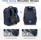 Rolling Backpack for Adults, 17 Inch Waterproof Carry-on Backpack - Image 5
