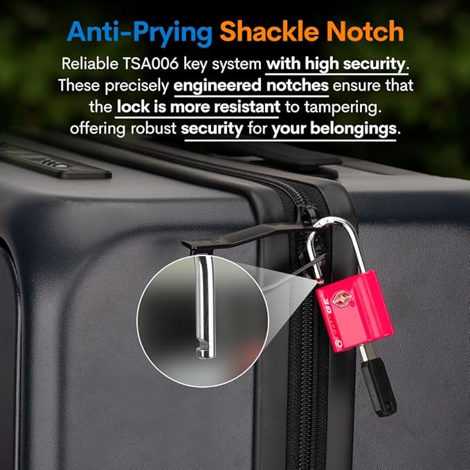 TSA Approved Luggage Locks, Ultra-Secure Dimple Key Travel Locks - Image 3