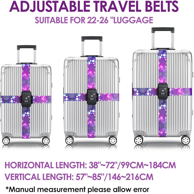 Adjustable Travel Luggage Strap Suitcase Belt Travel Bag Accessories 1.96 in W - Image 2
