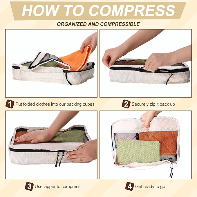 5 Pcs Packing Cubes for Suitcase Large Travel Cubes Carry on Luggage Organizer - Image 4