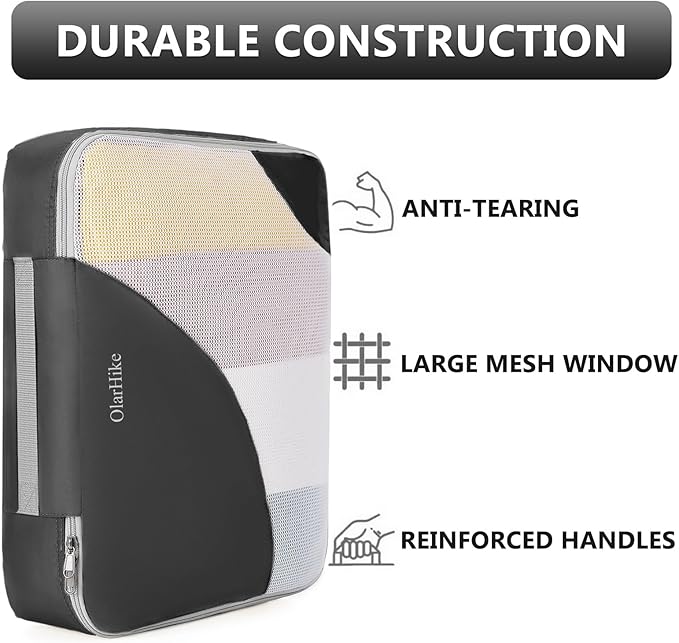 8 Set Packing Cubes for Travel, Gifts for Men, Anti-Tearing Suitcase Organizer - Image 4