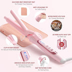 1.50 Inch Curling Iron, 5 Temperature Settings, Professional Spring Hair Iron for All Hair Types, Max 430℉ with Heat Resistant Mat (1 1/2 Inch Pink)