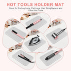 Oversize Silicone Heat Resistant Mat, Professional Hot Hair Tools Mat for Curling Iron, Flat Iron, Hair Straightener, Portable Hot Pad Cover with Velcro for Travel Home Salon(14.2" x 11.0")