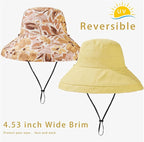 vidsel Womens Sun Hats Wide Brim Reversible Bucket Cotton Hat Packable Summer - Image 6