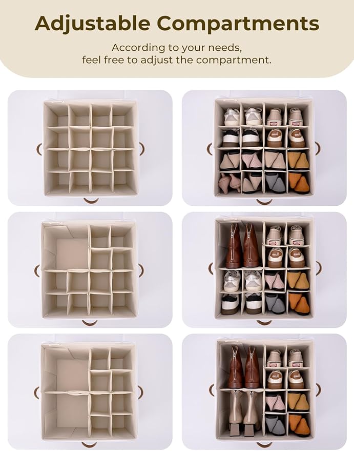 StorageWorks Shoe Organizer for Closet, Fits up to 16 Pairs, Shoe Cubby Storage - Image 4