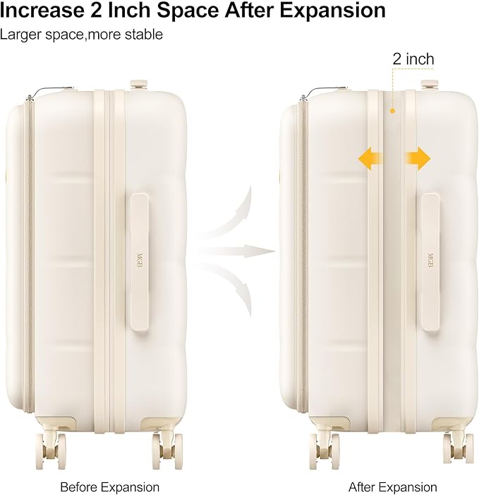 MGB 20 Inch Expandable Carry On Luggage - Image 4