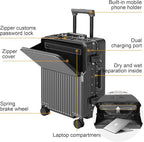 2-Piece Hardshell Zipperless Luggage Set, 20/26" Aluminum Frame Hardshell - Image 3
