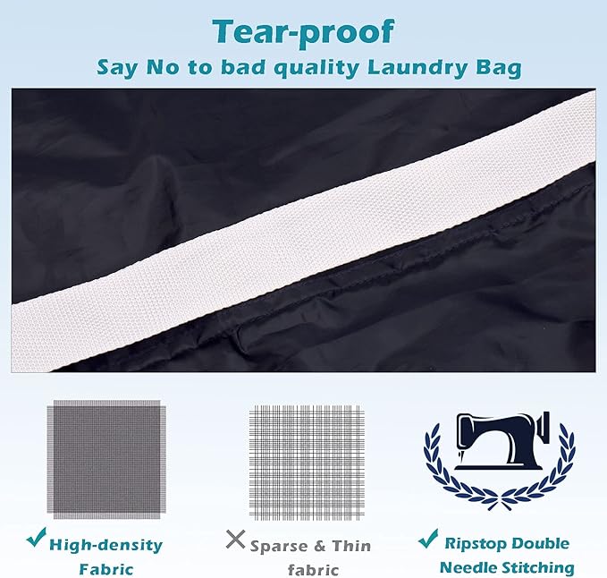 Heavy Duty Laundry Bag 2 Pack XL Nylon Laundry Bags - Image 3