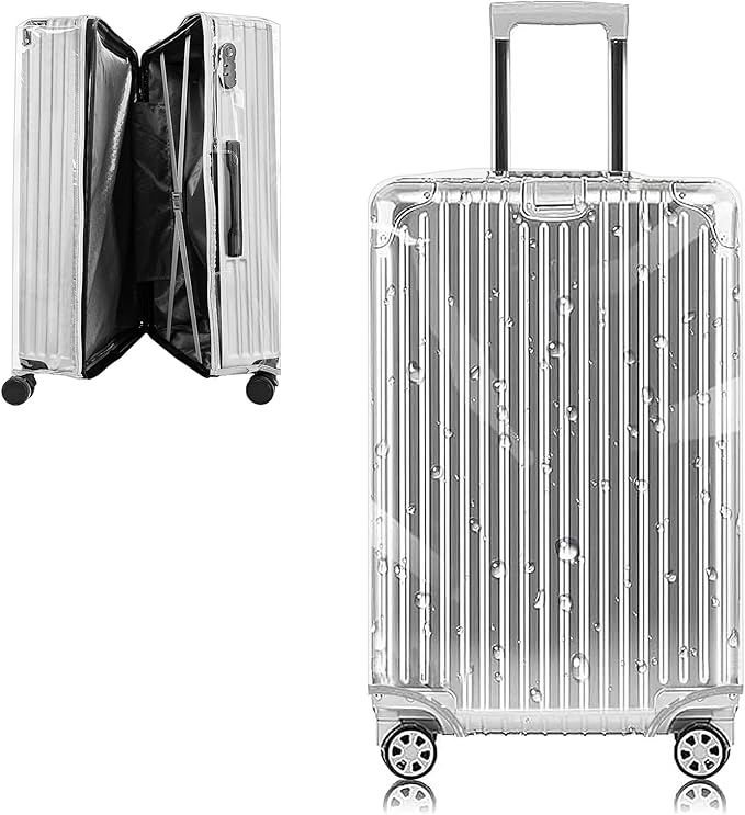 Yotako Upgraded Zippered Clear PVC Suitcase Cover, 28 Inch Luggage Covers by YOTAKO