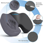 TushGuard Seat Cushion for Office Chair Memory Foam Non-Slip Desk Seat Cushion - Image 3