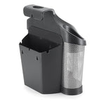 Polder Style Station, Organization for Styling Tools: Hair Dryers,Curling Irons, Straighteners, Brushes, Hang Over Towel Rack, Store Undersink or in Drawer, Black and Silver