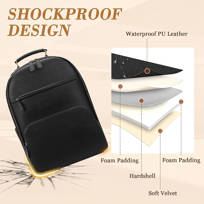 Camera Backpack Classic PU Leather - Image 3