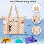 LEDAOU Beach Bags for Women, Beach Bags Waterproof Sandproof, Packable Beach - Image 2