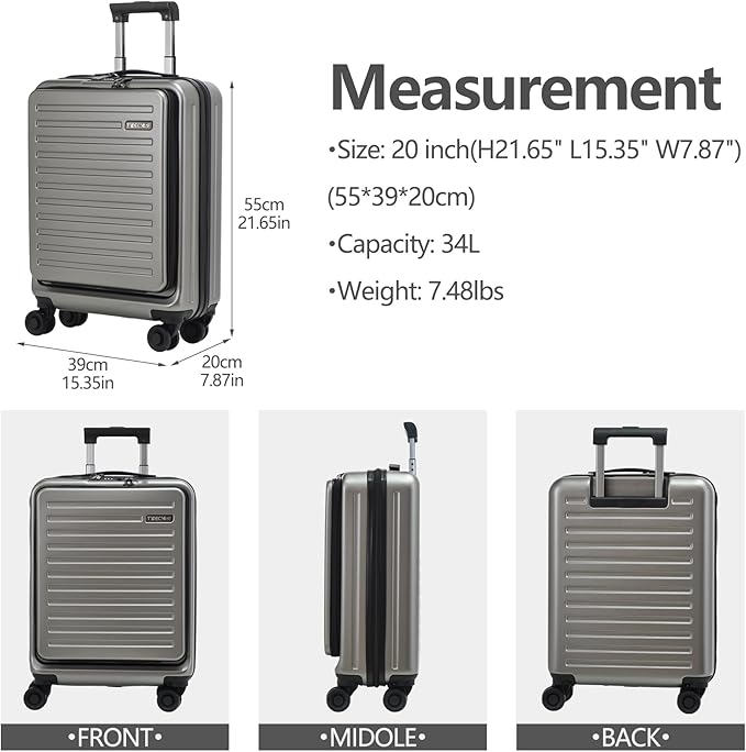 TydeCkare 20 Inch Carry On Luggage - Image 4