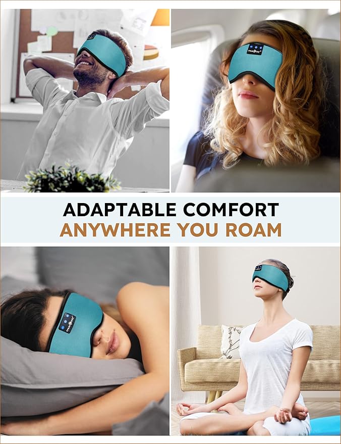 MUSICOZY Sleep Headphones Bluetooth 5.4 Headband Sleeping Eye Mask - Image 7