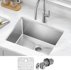 KRAUS Standard PRO 23-Inch 16 Gauge Undermount Single Bowl Stainless Steel - Image 2