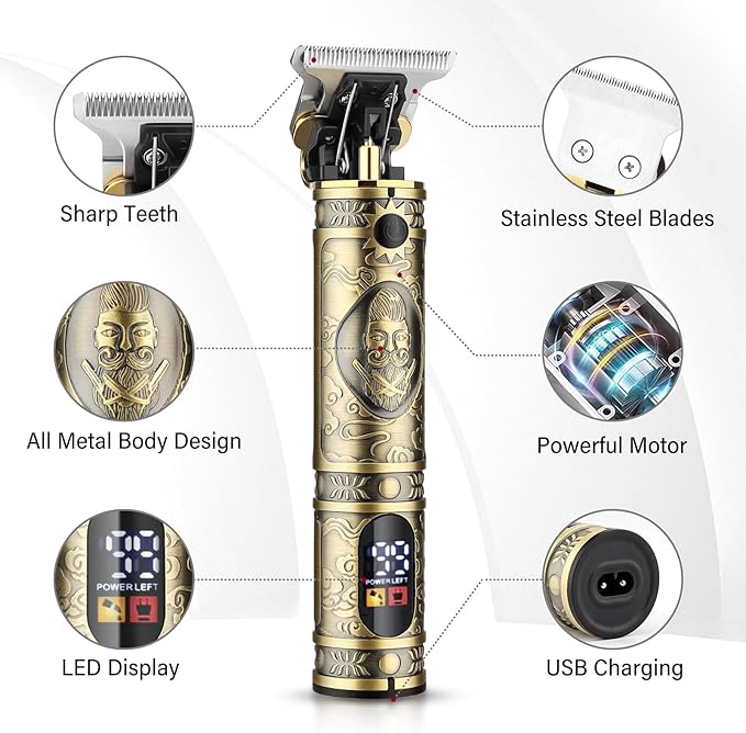 GSKY Hair Clippers for Men Professional, Beard Trimmer Kits & Sets, Cordless Mens Hair Trimmer
