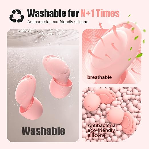 Ear Plugs for Sleeping Noise Reduction, Beinkap Reusable Earplugs Hearing - Image 4