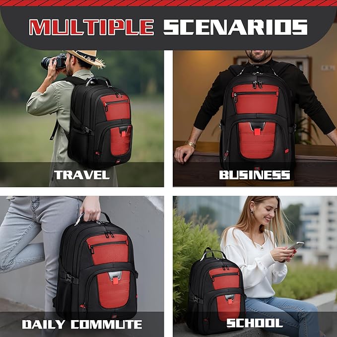 Large Travel Backpack, 50L Laptop Backpack - Image 6