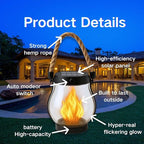 Solar Lantern Outdoor Lights, Flickering LED - Image 8