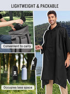 SaphiRose Extra Thick Hooded Rain Poncho Double Layer Waterproof Raincoat Jacket - Image 5