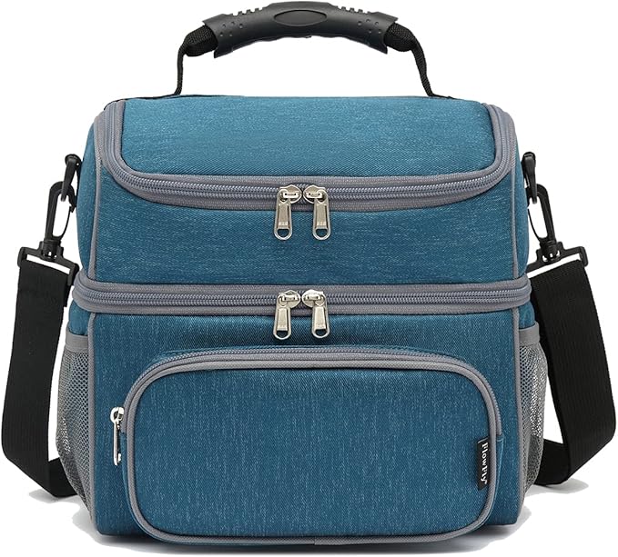 FlowFly Double Layer Cooler Insulated Lunch Bag Adult Lunch Box Large Tote Bag - Image 7