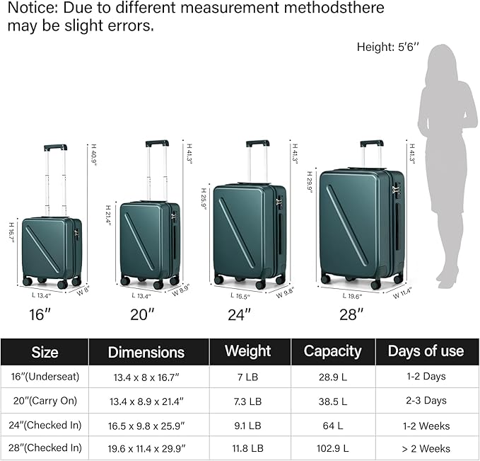 MILADA 16 Inch Underseat Carry On Luggage - Image 3