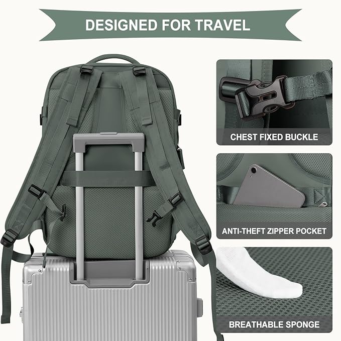 coowoz Large Travel Backpack For Women Men, Carry On Backpack, Hiking Backpack - Image 8