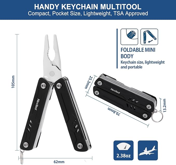 NexTool Mini Multitool - 9 in 1 Keychain Multitool - Image 2