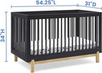 Delta Children Poppy 4-in-1 Convertible Crib, Midnight Grey/Natural - Image 6